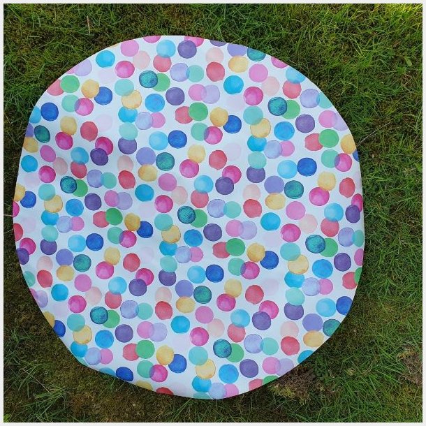 Rund voksdug �60 cm Outlet Store Farverige Cirkler