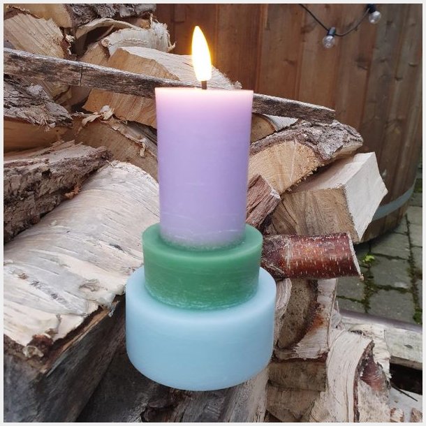 LED Bloklys Grn Lys Bl Lilla