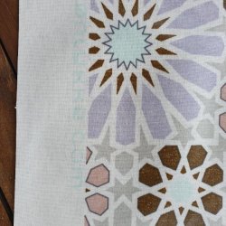 Rund voksdug med Kantebnd Alhambra Brun, Lys Gr, Lavendel 140 cm