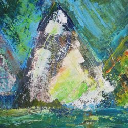 Skibe p vandet 40 x 80 cm