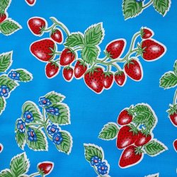 Fresa Bl� Voksdug med Jordb�r