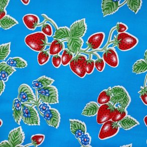 Fresa Bl� Voksdug med Jordb�r