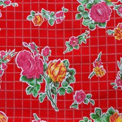 Rosendal Mexicansk R�d Voksdug med Blomster og Tern