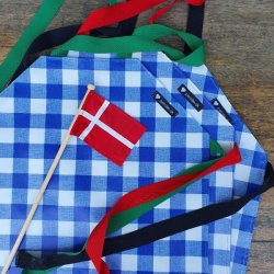 Brneforklde Voksdug Bl og Hvid Ternet