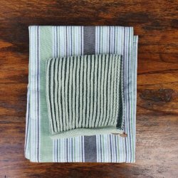 Ribstrikket Karklud og Spaklud Petrol