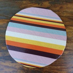 Rund voksdug 60 cm Multi Diagonalt Stribet