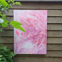 Ny Pink Energi Maleri 60 x 80 cm