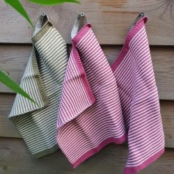 Karklude Stribede Rosa/Bordeaux - 2 stk