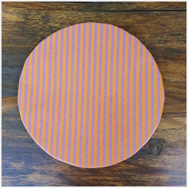 Rund Voksdug Diagonalt Orange og Lilla Strib Au Maison 140 cm