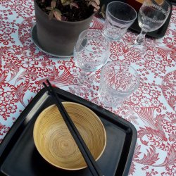 Rund voksdug 120 cm Paraiso Red