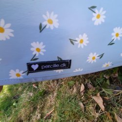 Rund voksdug �139 cm Bl� Margueritter
