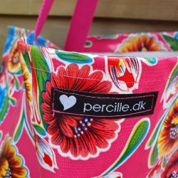 Taske Pink Blomster i Voksdug 
