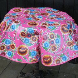 Rund voksdug 120 cm Florapola Pink