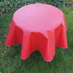 Rund voksdug �139 cm R�d med Pink Kanteb�nd
