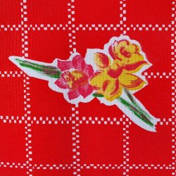 Rosendal Mexicansk R�d Voksdug med Blomster og Tern