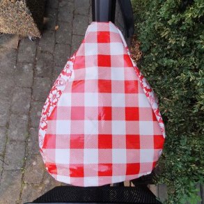 Cykelsadel Overtrk Margit Stor Rd og Hvid Ternet Mix