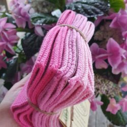 strikkede rosa karklude