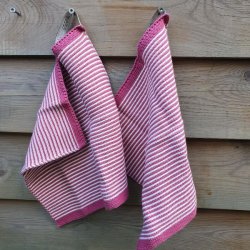 Karklude Stribede Rosa/Bordeaux - 2 stk