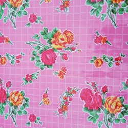 Rund voksdug med Elastik Rosendal Pink 120 cm