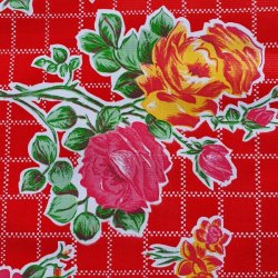 Rosendal Mexicansk R�d Voksdug med Blomster og Tern