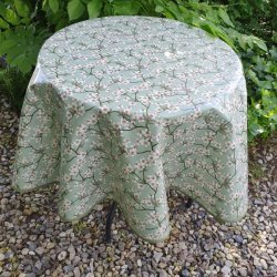 Au Maison Rund Voksdug Amalie Grn 140 cm med Kantebnd