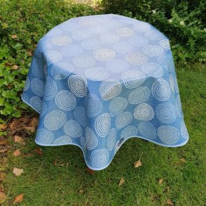 Rund Bl Voksdug med Cirkler 122,5 cm