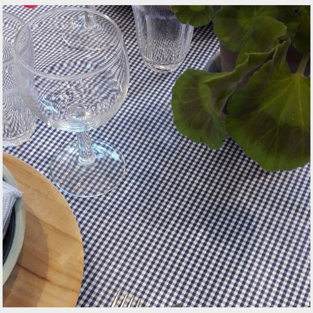 Rund voksdug �60 cm Outlet Bl� Pepitatern