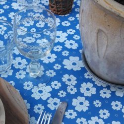 Rund voksdug med elastik 60 cm Outlet Bl Blomst