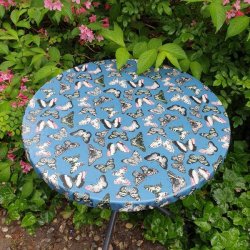 Rund voksdug �60 cm Outlet Bl� Sommerfugle