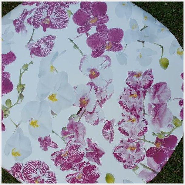 Rund voksdug �60 cm Outlet Lilla og Hvide Orkideer