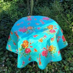 Rund voksdug 120 cm Mintgrn Rosendal