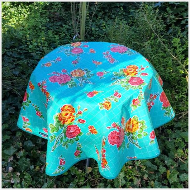 Rund voksdug 120 cm Mintgrn Rosendal