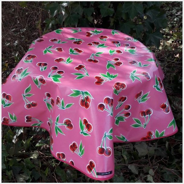 Rund voksdug 120 cm Pink Kirsebr