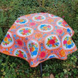 Rund voksdug 117 cm Rosario Orange