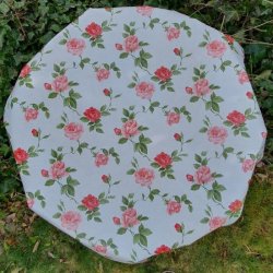 Rund voksdug �139 cm Rosa Roser