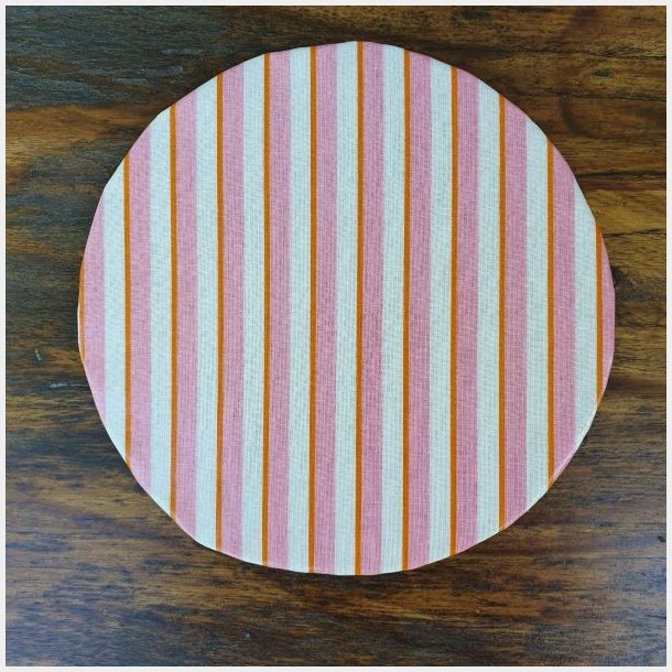 Rund Voksdug Elastik Au Maison Lines-Pink/Orange 120 cm