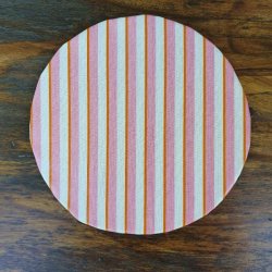 Rund Voksdug Elastik Au Maison Lines-Pink/Orange 140 cm
