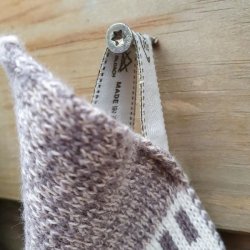 Jaquard Strikket �kologisk H�ndkl�de Sand