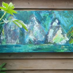 Skibe p vandet 40 x 80 cm