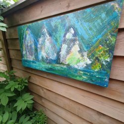 Skibe p vandet 40 x 80 cm