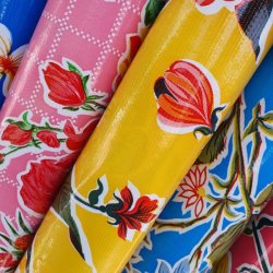 Fortin gul med blomster