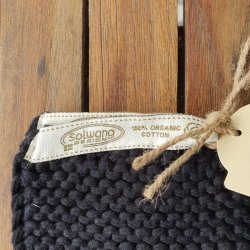 2 stk strikke sorte grydelapper