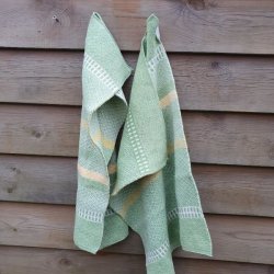 Jaquard Strikket �kologisk H�ndkl�de Gr�n Melon