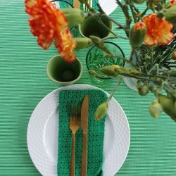 Voksdug Grn Strib 140 cm Au Maison