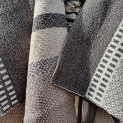 Jaquard Strikket �kologisk H�ndkl�de Granit Gr�