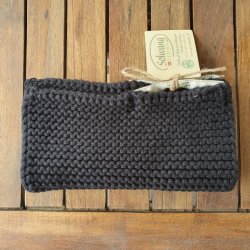 strikkede sorte grydelapper