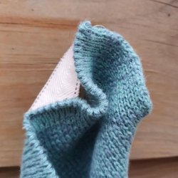 Jaquard Strikket �kologisk H�ndkl�de Bl�/Gr�n