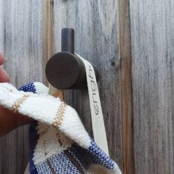 Viskestykke Frott� Beige med Khaki og Bl�