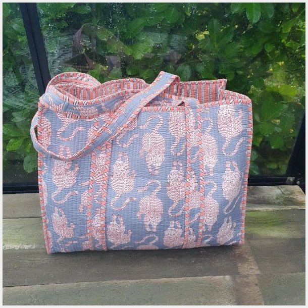 quiltt taske i 100 % bomuld