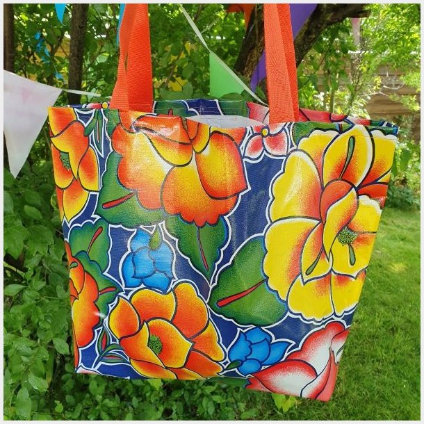 Taske Mega Blomster i Voksdug